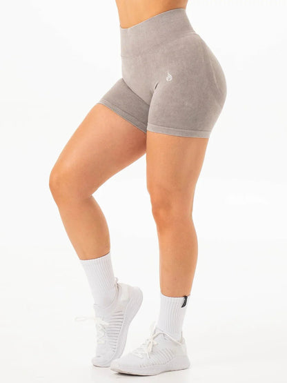 STONEWASH SCRUNCH SEAMLESS SHORTS STONE (PACK DE 3)