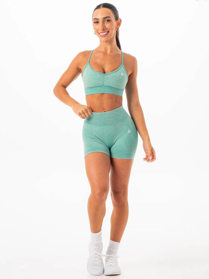 STONEWASH SCRUNCH SEAMLESS SHORTS VERT (PACK DE 3)